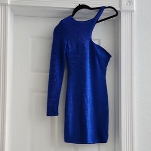 Elegant Blue One-Shoulder Dress